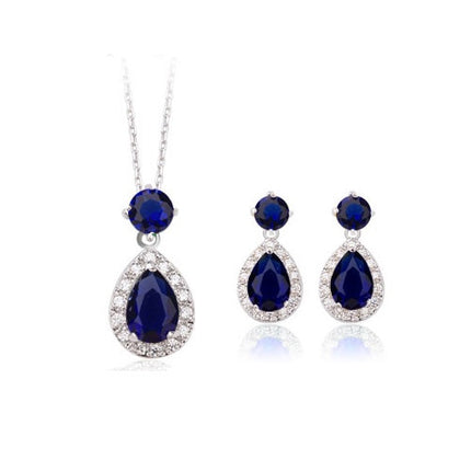 Women's Water Drop Shaped Pendant Necklace and Earrings Set - Wnkrs