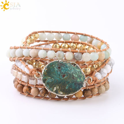 Boho Healing stone Women's Wrap Bracelet - Wnkrs