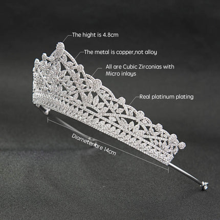 Classic Cubic Zirconia Bridal Silver Tiara - wnkrs