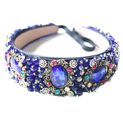 Luxurious Baroque Style Headband with Rhinestones - Wnkrs