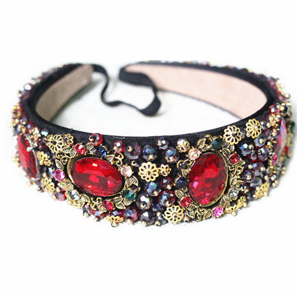 Luxurious Baroque Style Headband with Rhinestones - Wnkrs