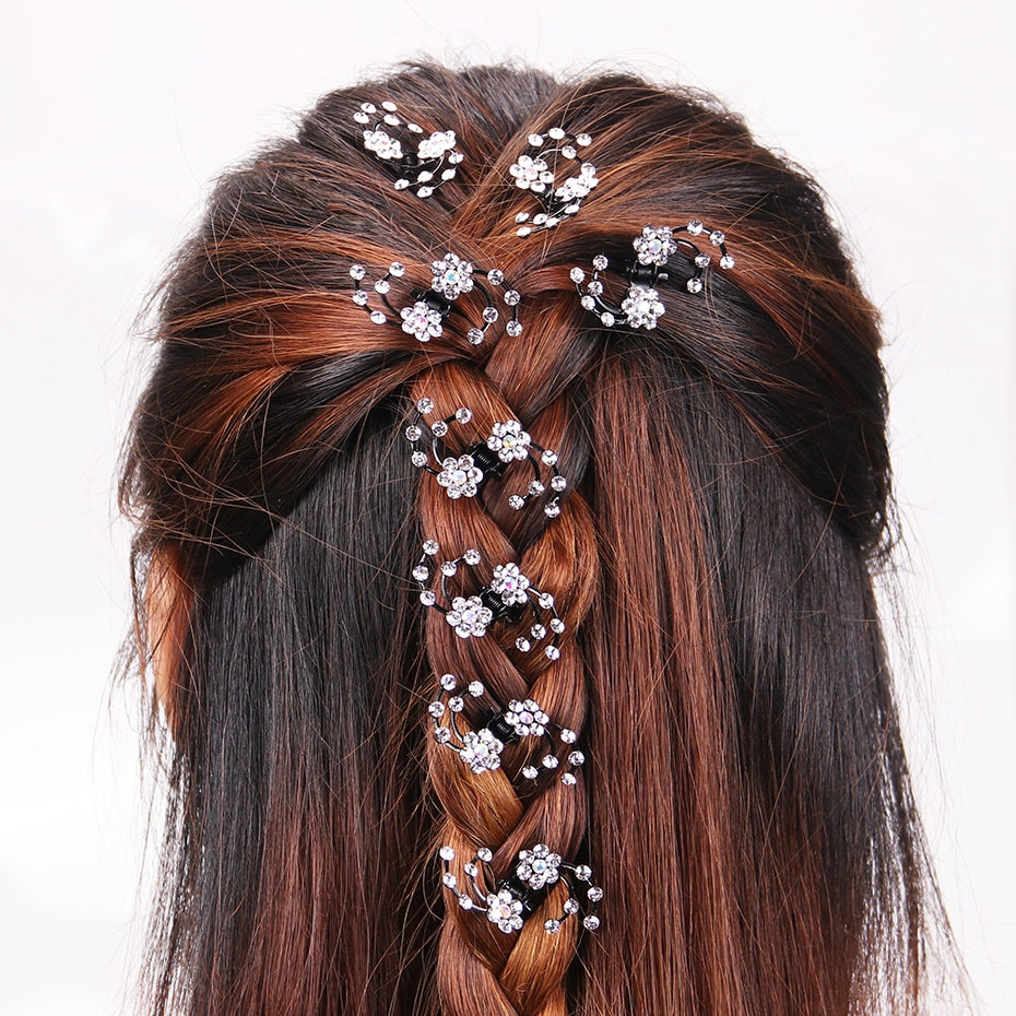 Bridal Rhinestone Snowflake Hair Clips