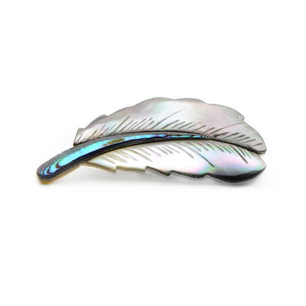 Silver Natural Shell Feather Women's Brooch - wnkrs