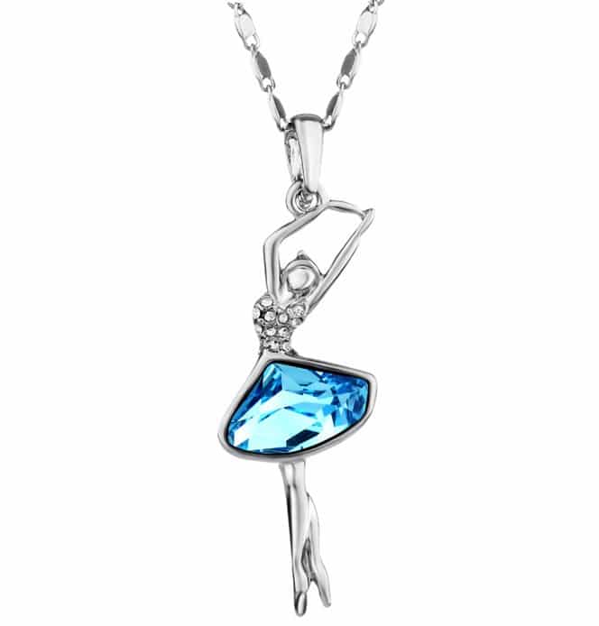 Graceful Rhinestone Ballerina Women’s Pendant Necklace