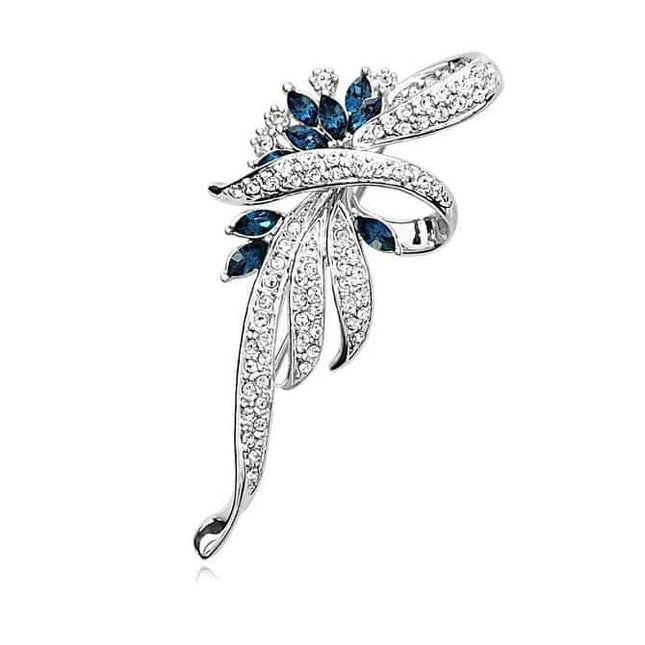 Floral Shaped Crystal Lapel Pin - Wnkrs