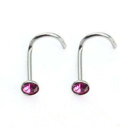 Fashion Rhinestone Stainless Steel Nose Piercing Jewelry - Wnkrs