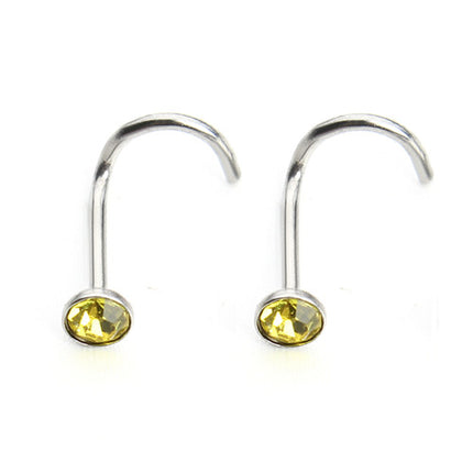 Fashion Rhinestone Stainless Steel Nose Piercing Jewelry - Wnkrs