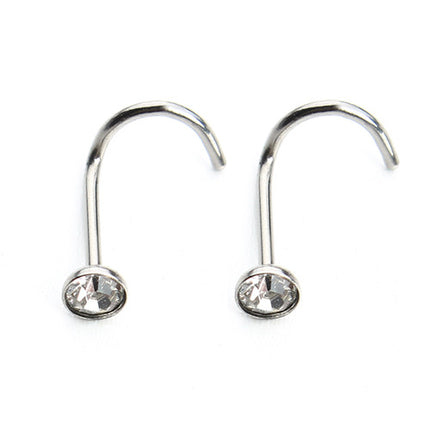 Fashion Rhinestone Stainless Steel Nose Piercing Jewelry - Wnkrs