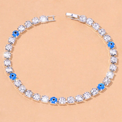 Crystal Evil Eye Anklet - Wnkrs