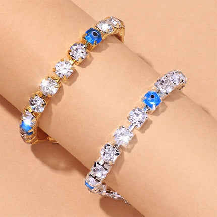 Crystal Evil Eye Anklet - Wnkrs