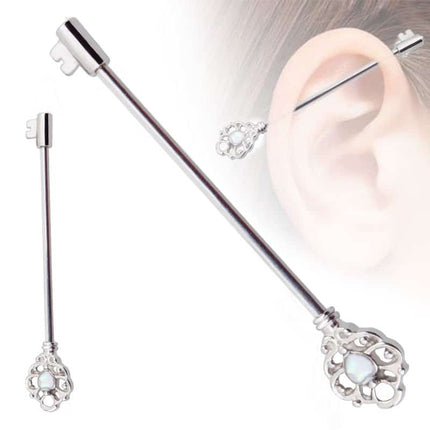 Fashionable Key Style Ear Industrial Barbell Piercing - Wnkrs