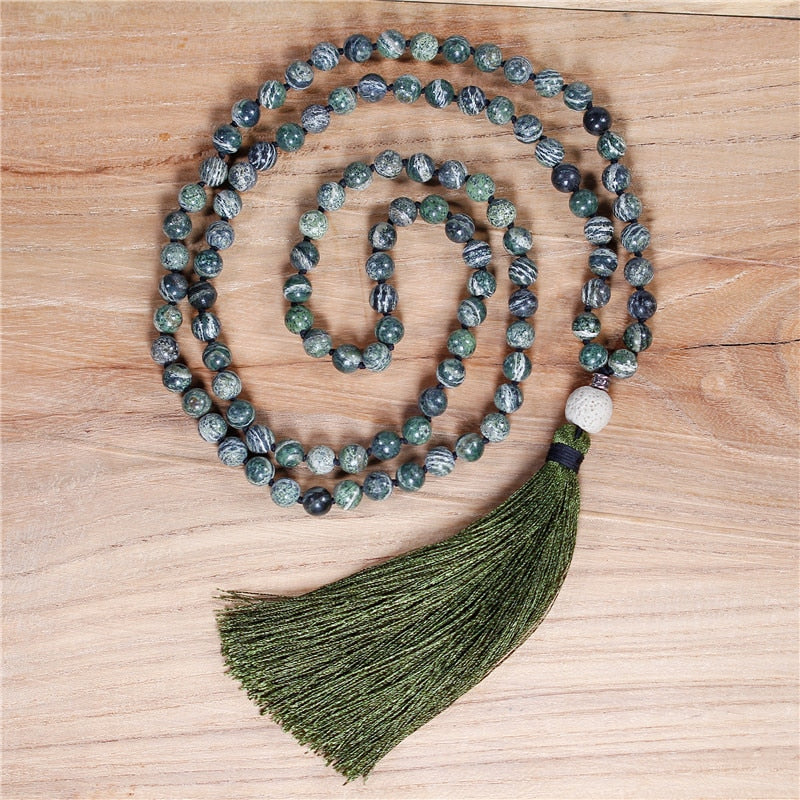 Beaded Long Tassel Necklace