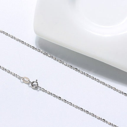 Thin Sterling Silver Women's Bead Chain - wnkrs