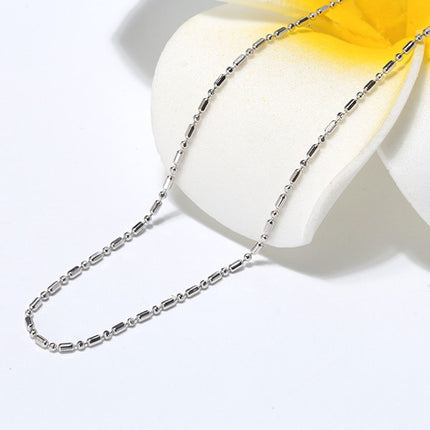 Thin Sterling Silver Women's Bead Chain - wnkrs