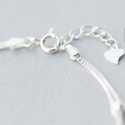 Two-Layers Silver Anklet - wnkrs