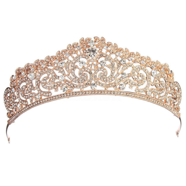 Women's Gold Tiara with Rhinestones - wnkrs