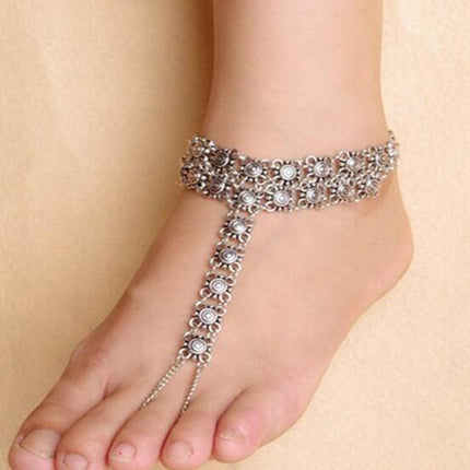 Cute Summer Boho Silver Plated Metal Women’s Anklet - wnkrs
