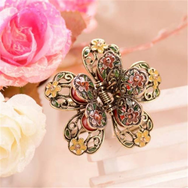 Enamel Colorful Charming Flowers Design Hair Clip - Wnkrs