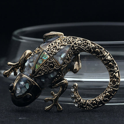 Antique Silver Vintage Brooches with Lizard Silhouette for Women and Men - Wnkrs