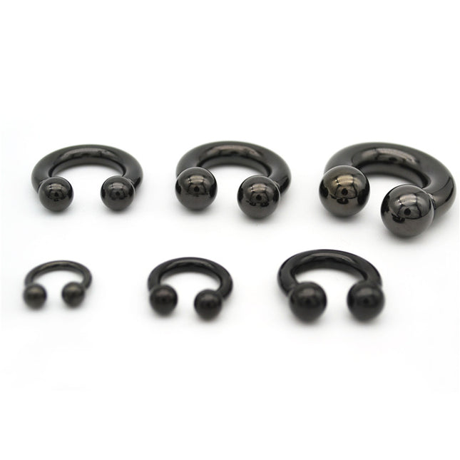 Black Titanium Circular Barbells 12 pcs Set - wnkrs