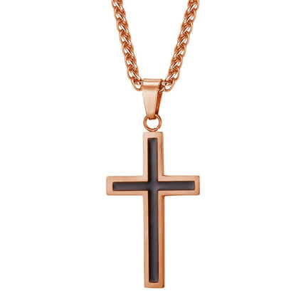 Enamel Cross Design Steel Men's Pendant Necklace - Wnkrs