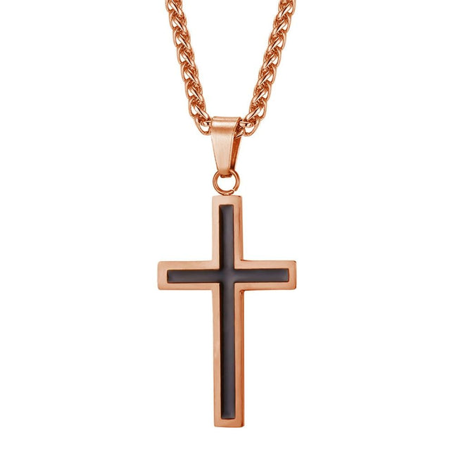 Enamel Cross Design Steel Men's Pendant Necklace - Wnkrs