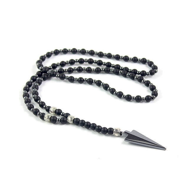 Matte Black Onyx Beaded Necklace - Wnkrs