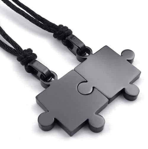 2 Pcs Puzzle Style Couple Pendants - wnkrs