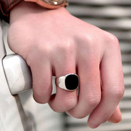 Classic Black Enamel Ring - Wnkrs