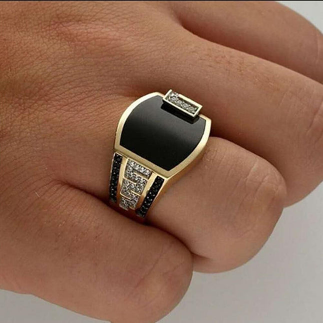Men's Punk Rock Titanium Steel Square Ring - Wnkrs