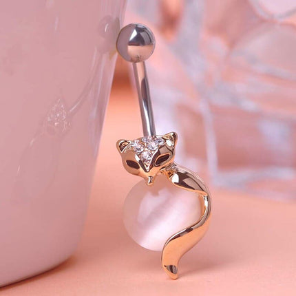 Cute Fox Belly Button Ring - Wnkrs