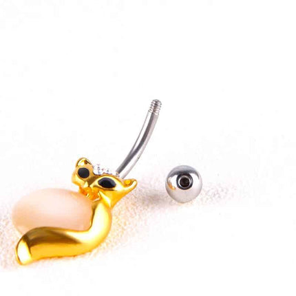 Cute Fox Belly Button Ring - Wnkrs