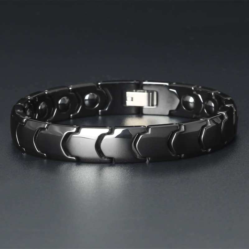 Men's Ceramic & Stainless Steel Link Bracelet