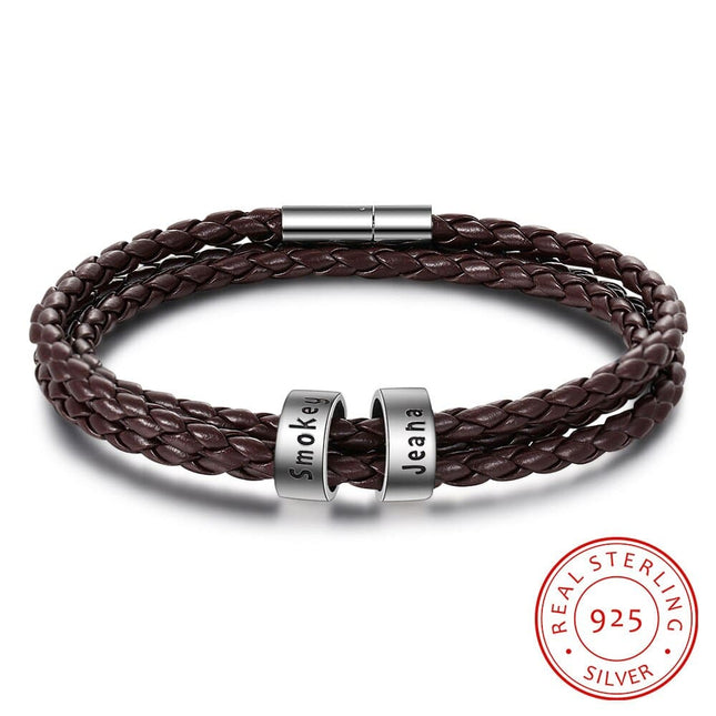 Men's PU Leather Personalized Bracelet - Wnkrs