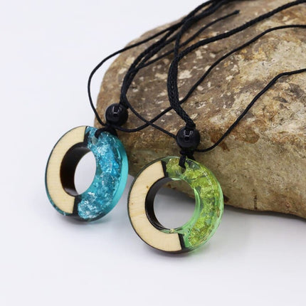Men's Natural Resin and Wood Necklace - Wnkrs