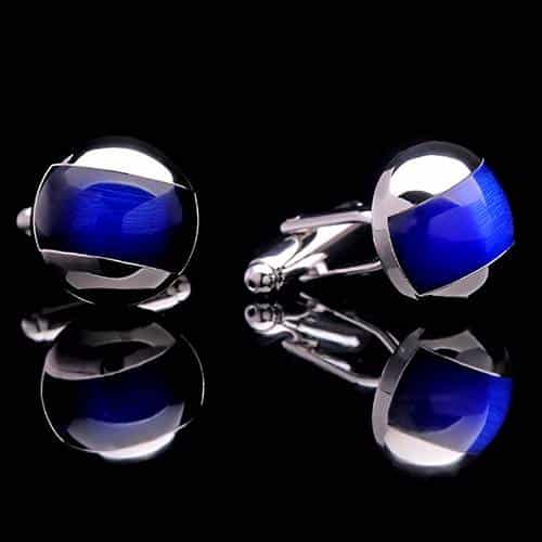 Men's Blue Button Cuff Links - Wnkrs