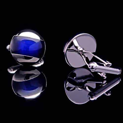 Men's Blue Button Cuff Links - Wnkrs
