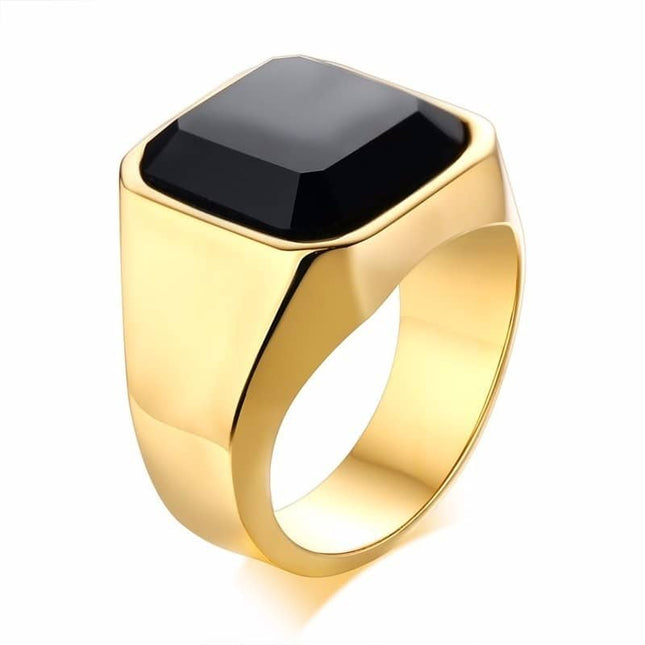 Fashion Men's Stainless Steel Signet Rings - Wnkrs