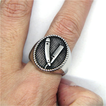 Men's Razor Decorated Ring - Wnkrs