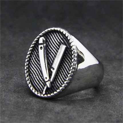 Men's Razor Decorated Ring - Wnkrs