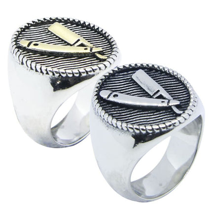 Men's Razor Decorated Ring - Wnkrs