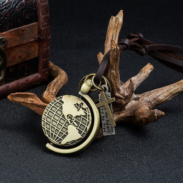 Men's Fashion Long Leather Pendant Necklace - Wnkrs