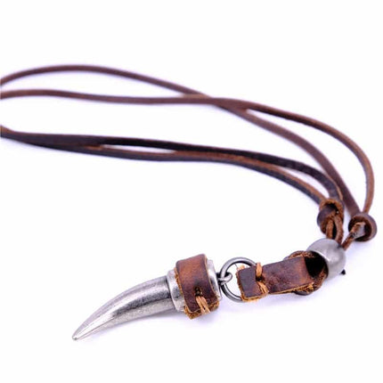 Horn Shaped Pendant Necklace for Men - Wnkrs