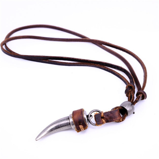 Horn Shaped Pendant Necklace for Men - Wnkrs