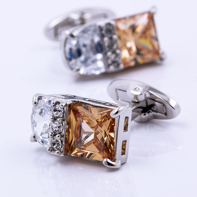 Men's Amber Crystal Cufflinks - Wnkrs