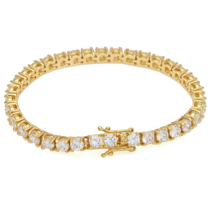 Men's Iced Out One Row Cubic Zirconia Stones Bracelets