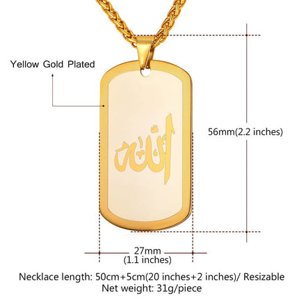 Men's Islam Stainless Steel Pendant Necklace - Wnkrs