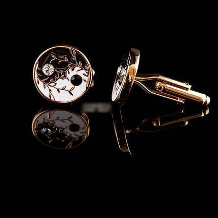 Men's Button Crystal Cuff Links - Wnkrs