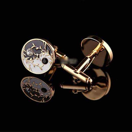 Men's Button Crystal Cuff Links - Wnkrs