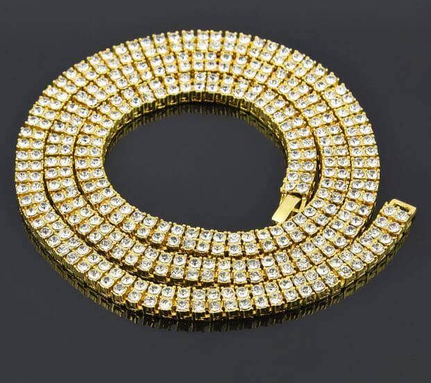 Men's Iced Out Two Rows Rhinestone Chains - Wnkrs